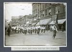 The Lincoln School Drum Corps in a war-time parade