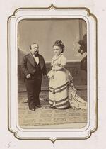 From the Fairy Wedding Album: Charles S. Stratton and M. Lavinia Warren, older, with Warren wearing a bustle