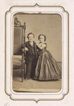 From the Fairy Wedding Album: Charles S. Stratton and M. Lavinia Warren standing together