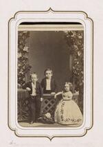 From the Fairy Wedding Album: Charles Nestel (Commodore Foote) Eliza Nestel, and unknown little person