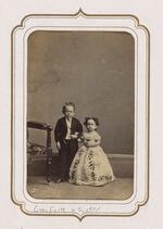 From the Fairy Wedding Album: Charles Nestel (Commodore Foote) and Eliza Nestel standing beside each other