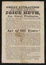 Handbill: Joice Heth "The Greatest Natural and National Curiousity in the World..."