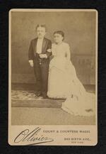 Photograph: M. Lavinia Warren and Primo Magri standing together (owned by the Bridgeport History Center)