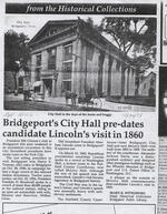 Bridgeport's City Hall pre-dates candidate Lincoln's visit in 1860