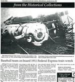 Baseball team on board 1911 Federal Express train wreck"