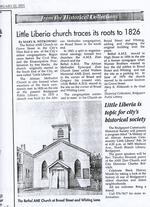 Little Liberia church traces its roots to 1826