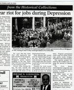 A near riot for jobs during Depression