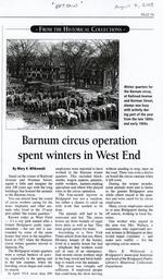 Barnum circus operation spent winters in West End