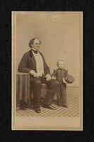 Photograph: George Washington Morrison (Commodore Nutt) and P.T. Barnum, seated