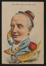Trade cards: Card set entitled "Every Man Rides His Own Hobby" including P.T Barnum (card 5)