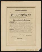Document: Bridgeport Hospital decree honoring P.T. Barnum after his death, April 1891