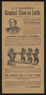 Handbill: P.T. Barnum's Greatest Show on Earth. Season of 1878