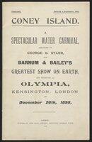 Program: Coney Island. A Spectacular Water Carnival arranged...For Barnum and Bailey's Greatest Show on Earth