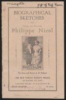 Booklet: Biographical sketches of Count and Countess Philippe Nicol