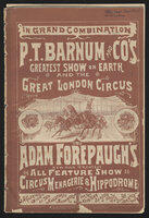Booklet: In Grand Combination P.T. Barnum and Co's Greatest Show on Earth and the Great London Circus and Adam Forepaugh's...
