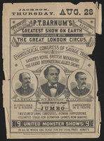 Courier: P.T. Barnum's Greatest Show on Earth combined with the Great London Circus for Jackson, August 28, 1884