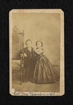 Photograph: "Gen. Tom Thumb and Wife" ( Lavinia resting her hands on Charles' shoulder, owned by the Bridgeport History Center)