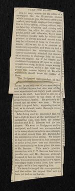 Newspaper: Hartford Newspaper, clippings on the death of Jumbo the Elephant (2nd page)
