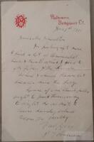 Letter to Mrs. Knowlton from P. T. Barnum with Envelope