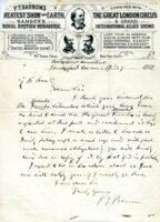 April 7, 1882 - P. T. Barnum to G. K. Lee