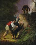 Boy with Dog and Cat