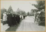 President Beach From His Ford At Dedication Of Memorial Oaks Along Faculty Row For Former Students Who Lost Their Lives In World War I, Later Site Of Administration Building (Budds?), Connecticut Agricultural College