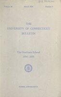 University of Connecticut Graduate Catalog, 1954-1955