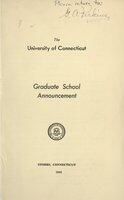 University of Connecticut Graduate Catalog, 1942