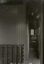 Vertical interior view of New Haven Railroad mail/baggage/smoking car 2777