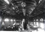 Interior view of New Haven Railroad wooden dining car 2303