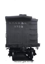 End view of New Haven Railroad wooden boxcar 11729