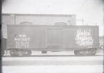Side view of New Haven Railroad wooden boxcar 86327