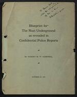 "Blueprint for the Nazi Underground as Revealed in Confidential Police Reports" by R. M. W. Kempner