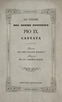 Ad onore del Sommo Pontefice Pio IX. :cantata