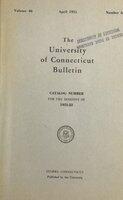 University of Connecticut bulletin, 1951-1952