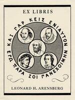 Book plate depicting Five famous writers's busts