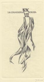 Book plate depicting abstract figure