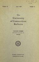 University of Connecticut bulletin, 1952-1953