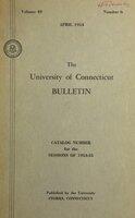 University of Connecticut bulletin, 1954-1955