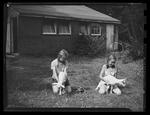 4-H, Two Girls with Gates Goats