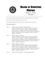 2005-03-01 Meeting Minutes