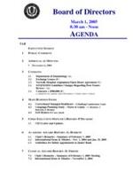 2005-03-01 Meeting Agenda