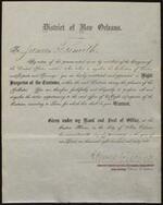 Appointment letter, Night Inspector of the Customs, New Orleans, LA