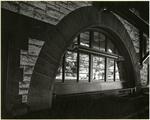 Window arch at railroad station, North Easton