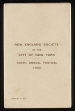 New England Society in the City of New York, 100th Annual Festival