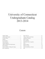 University of Connecticut undergraduate catalog, 2013-2014