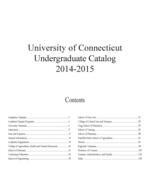 University of Connecticut undergraduate catalog, 2014-2015
