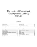University of Connecticut undergraduate catalog, 2015-2016