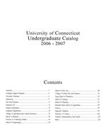 University of Connecticut undergraduate catalog, 2006-2007