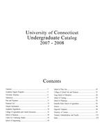 University of Connecticut undergraduate catalog, 2007-2008